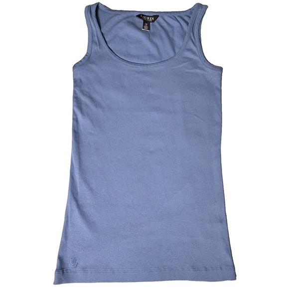 Ralph Lauren Tops - Ralph Lauren Black Label Stretch Tank Top Womens Blue Ribbed Small